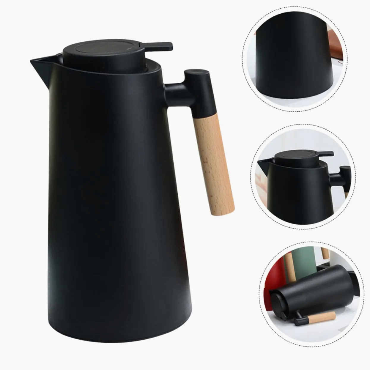 DOITOOL Termo de Vidrio al Vacío para Café y Té Botella de Agua Portátil Asa para Bebidas Frías y Calientes para Camping y Hogar