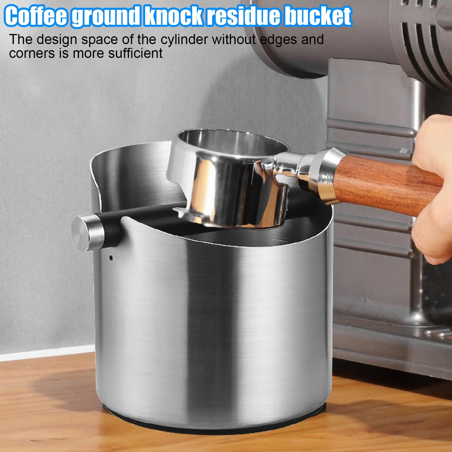 HOMURY Recipiente para portafiltros: recipiente para café espresso, portafiltros para café molido, caja para café molido, caja de café barista, accesorios para recoger y reciclar posos de café
