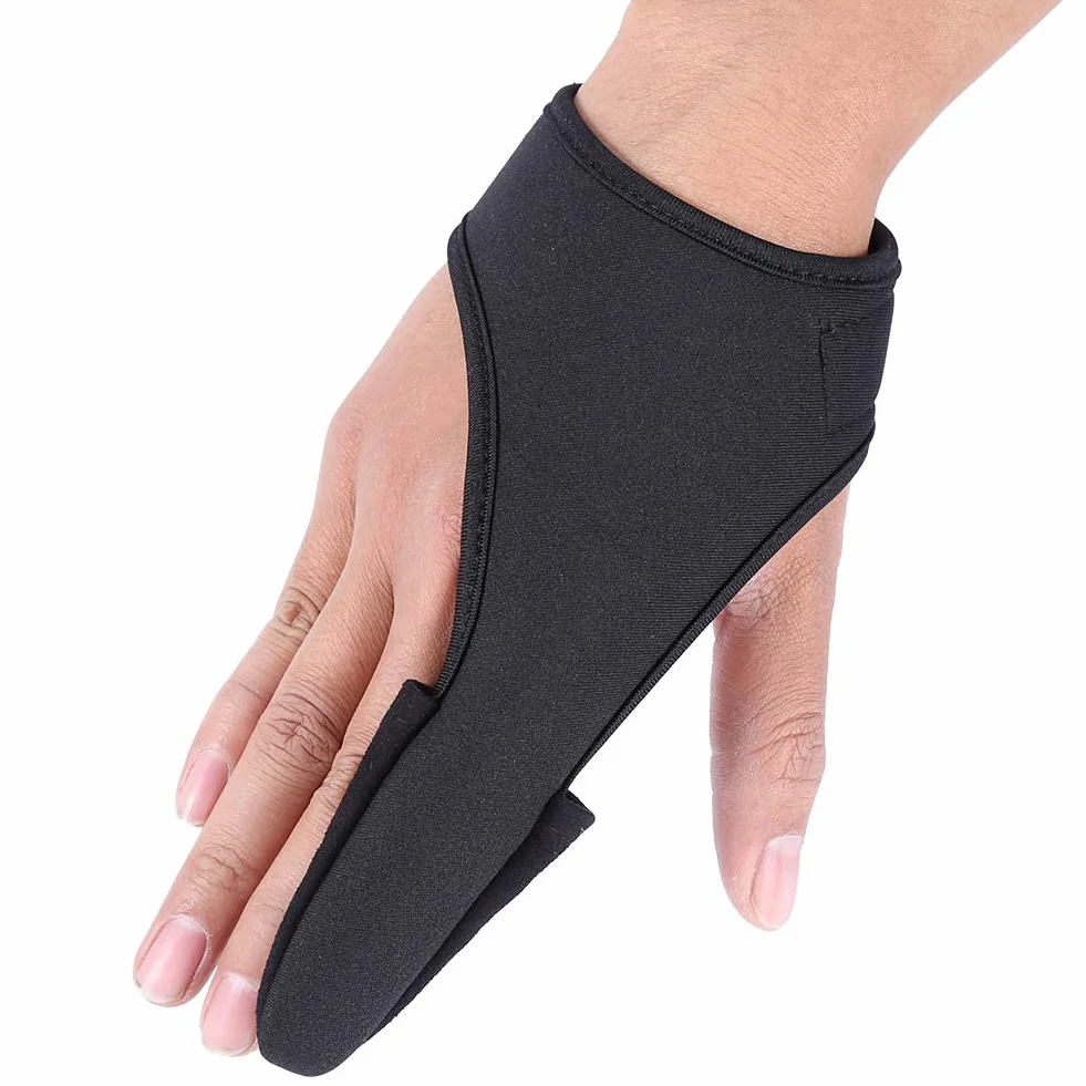 Dioche Guantes para Pesca Dedo, Guante Elástico Negro Cómodo de Banda del Dedo Índice