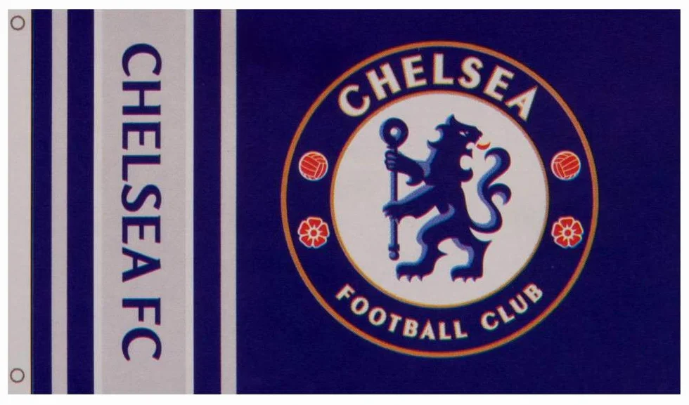 Chelsea Football Club Official Striped Large Flag Big Crest Fan Banner