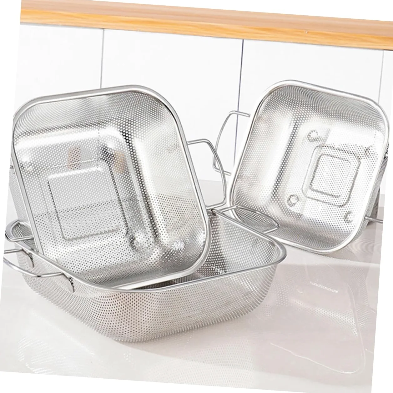 Colador Inoxidable Con Escurridor Para Pasta Cesta Drenante Multifuncional Para Cocina y Lavavajillas