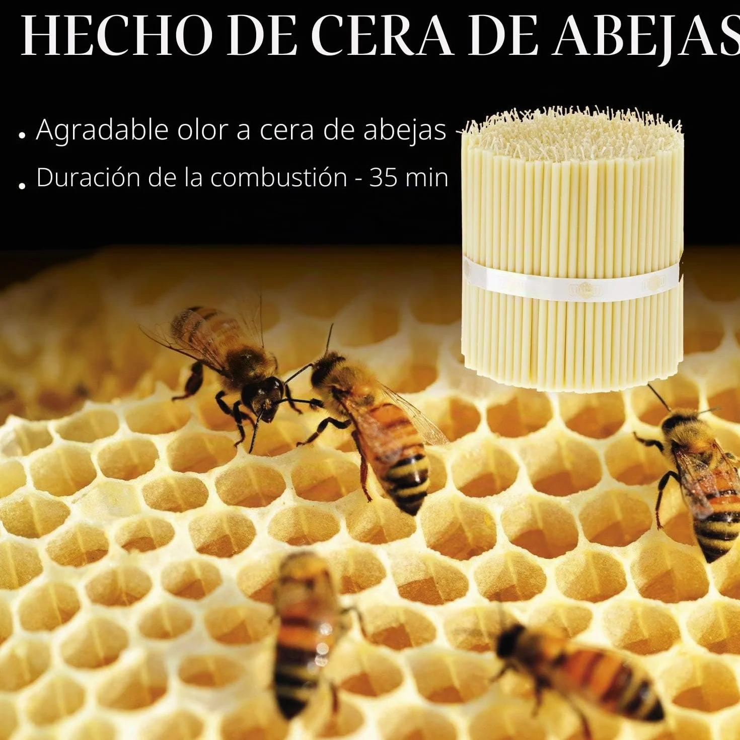 Danilovo Velas de cera de abeja blancas, 50 unidades, velas ortodoxas para oración, rituales, decoración de mesa de boda, no tóxicas, sin hollín, N120, altura: 15 cm, diámetro: 5,4 mm
