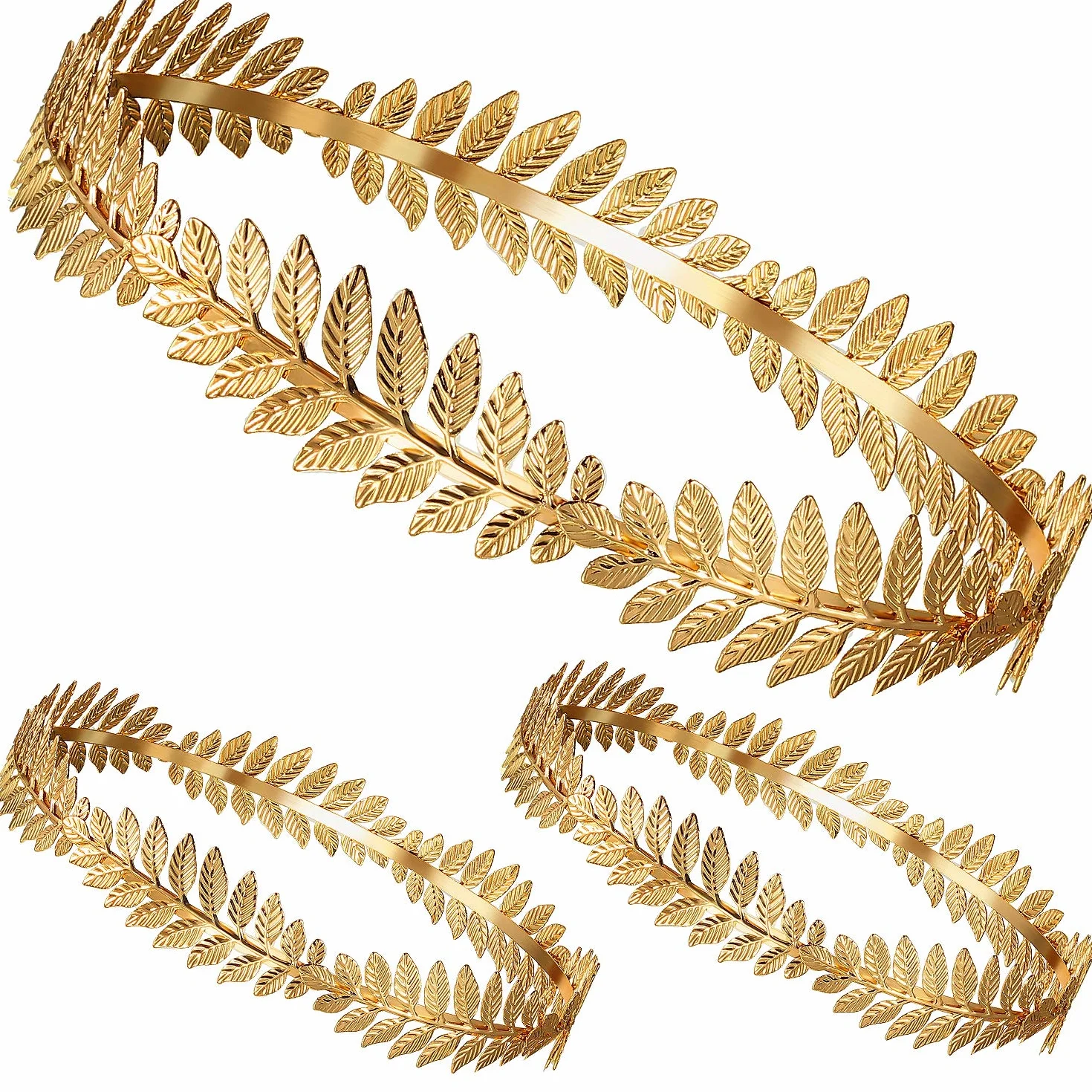 Cindeer 3 Piezas Diadema Romana Corona de Laurel Corona de Hojas Doradas Tocado de Diosa Griega para Mujeres Hombres Accesorios para Fiestas Bodas