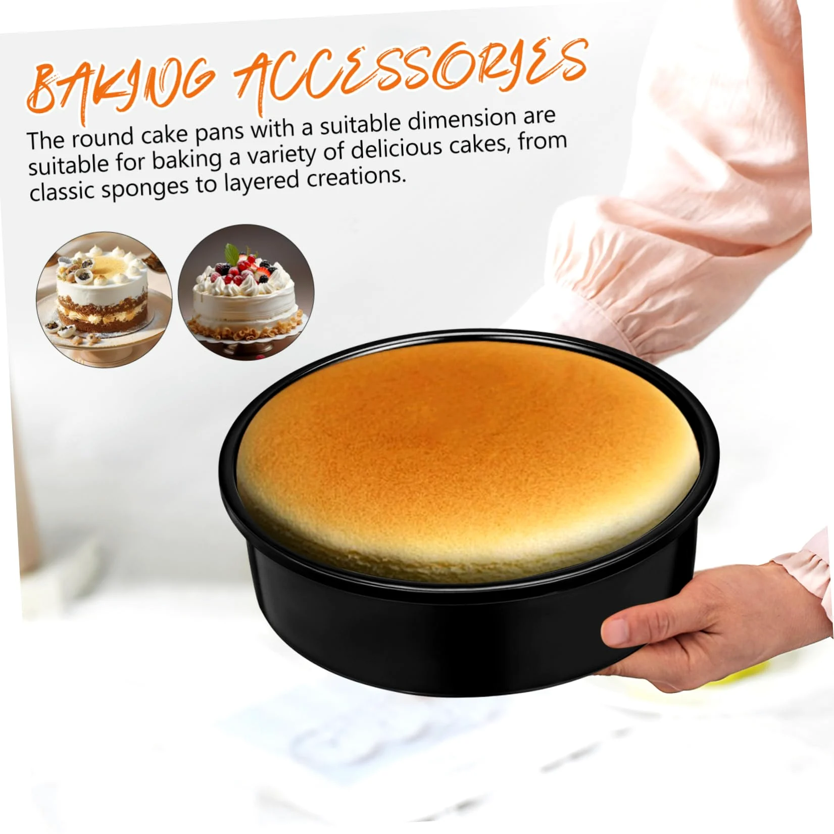 SOLUSTRE 3 Piezas Moldes Redondos para Tartas de Horno Antiadherente para Repostería y Profesional