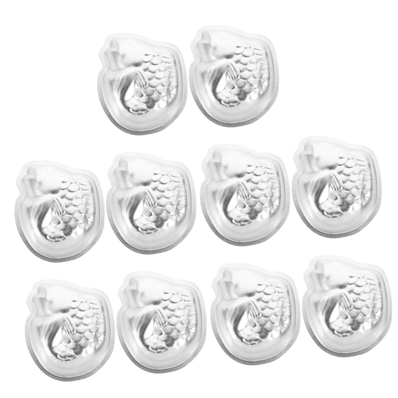 Amosfun 10 Piezas Molde De Pastel De Arroz Sartenes Para Tarta Molde Artesanal De Sugarcraft Pasta De Azúcar Horneado De Pescado Horneado De Pasteles Pastelitos Silver Aleación De Aluminio