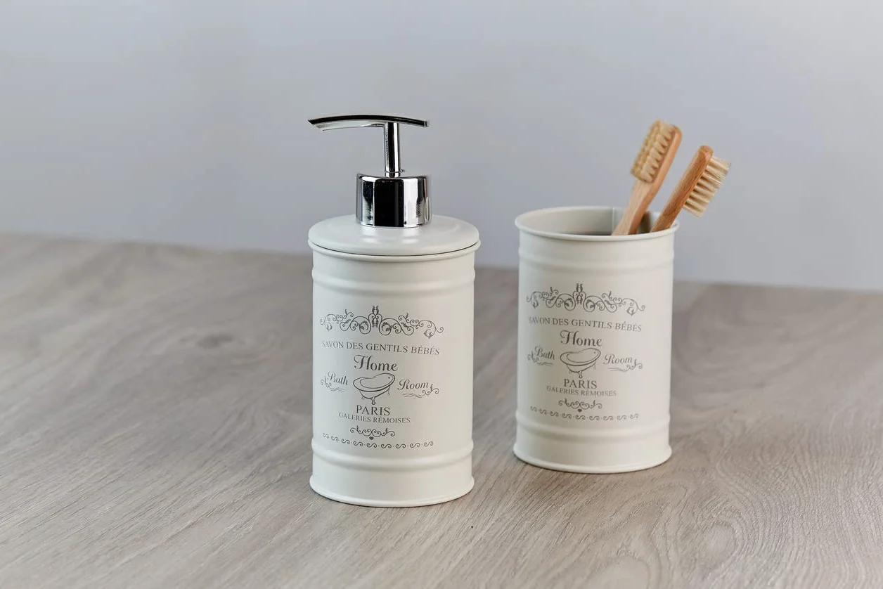 Wenko Vaso para cepillos de Dientes Home, Color Crema
