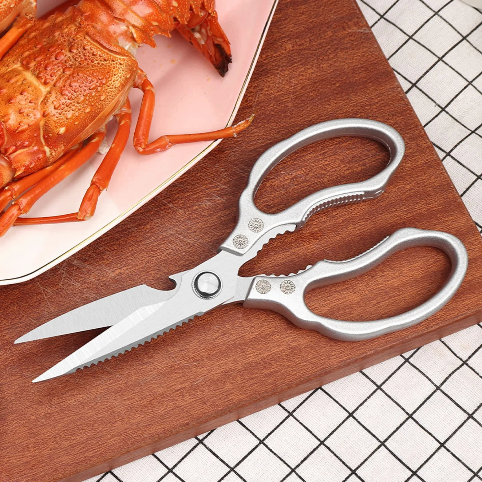 Tijeras de Cocina Resistentes Multiuso Profesionales,con Hojas Afiladas de Acero Inoxidable y Mangos Ergonómica,para cortar pollo,pescado,carne,aves,verduras,hierbas,huesos,nueces,barbacoa,Lavavajilla