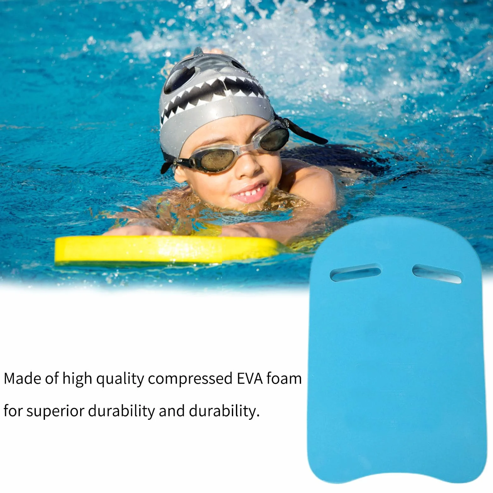 Tablas de Natación Paquete de 2 Espuma EVA con Asas Dobles Forma de U Antideslizantes para Niños y Adultos