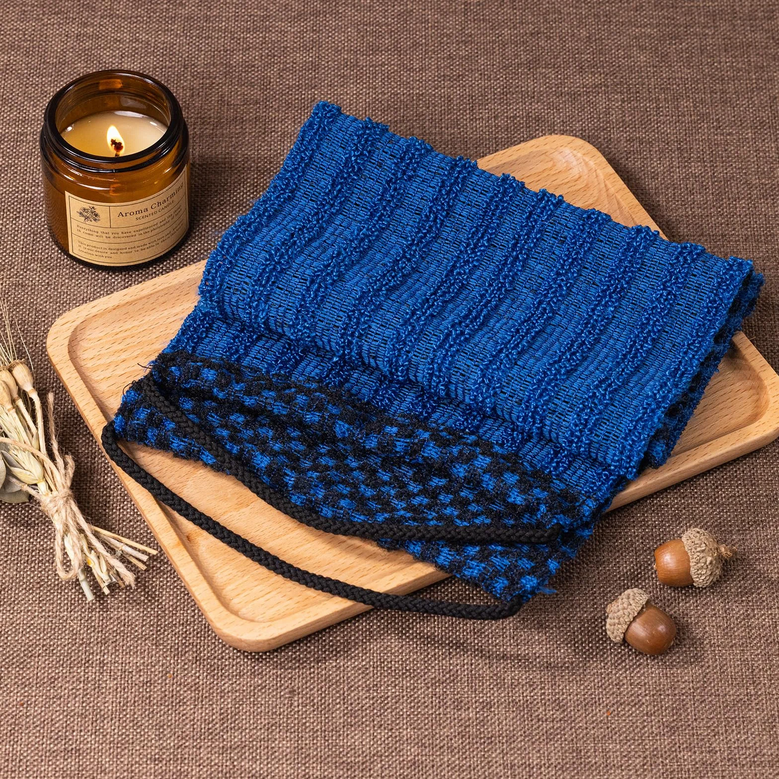 Yiclick Toalla exfoliante de doble tamaño, exfoliante corporal, paño de esponja de lufa, trapo de esponja coreana y japonesa, lavadora de espalda para uso en la ducha y baño (azul)