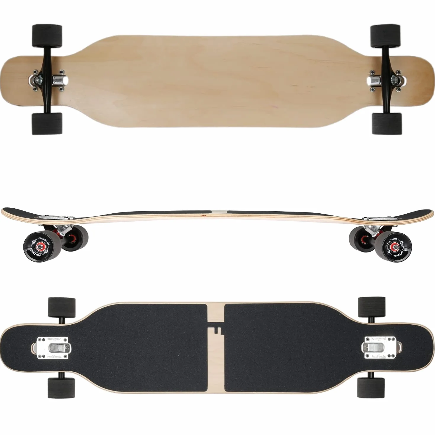 FunTomia Longboard Drop Through Cruiser 3 niveles Flex Mach1 Speed Rodamientos T-Tool