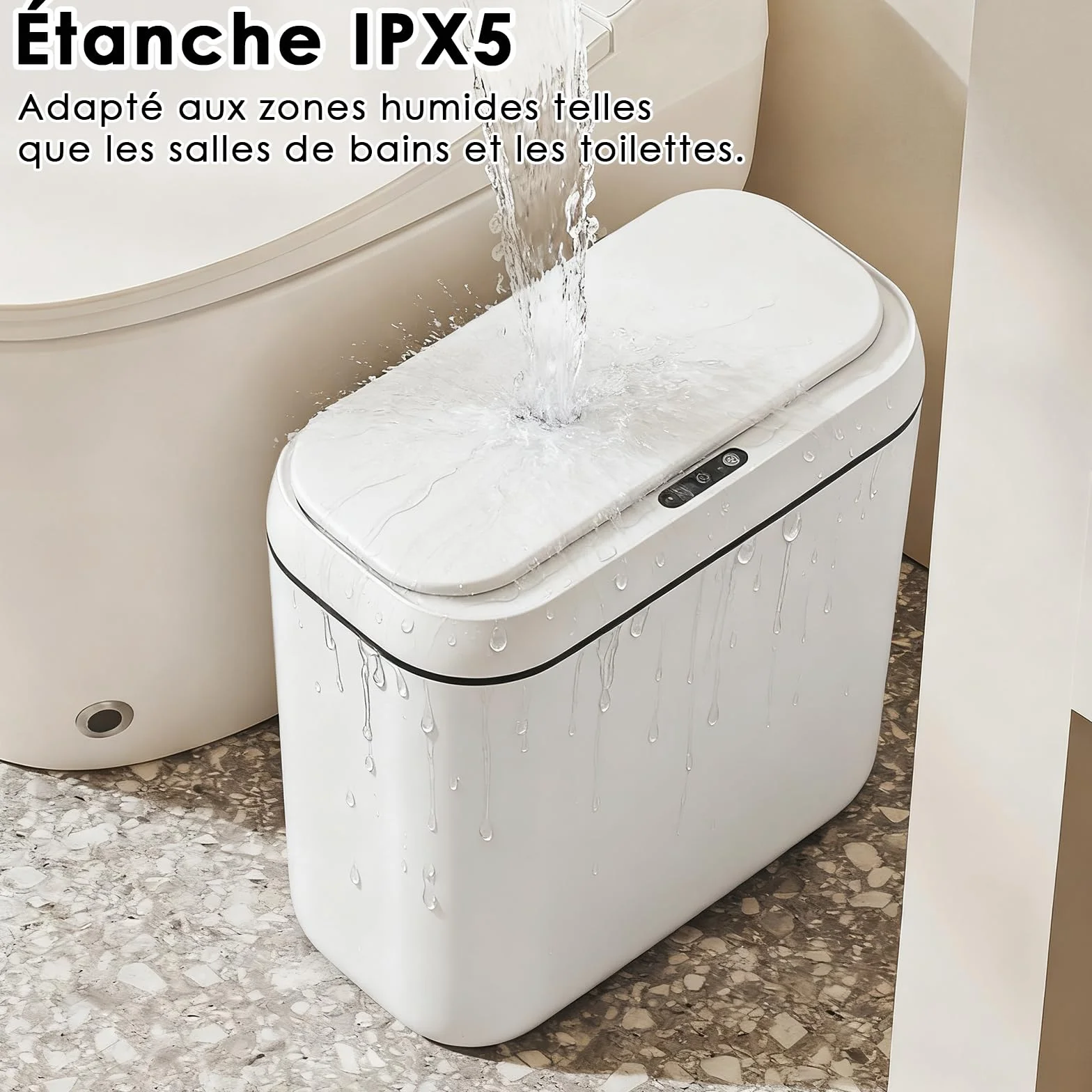 Cubo de Basura Inteligente Silencioso Cubo Basura Automatico Carga USB Cubos Basuras con Sensor Papelera Inteligente Papelera Baño con Sensor para Cocinas, Oficinas, Salones y Baños