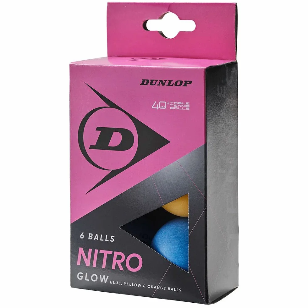 Dunlop Nitro Glow 6 Pelotas de Tenis de Mesa Multicolor