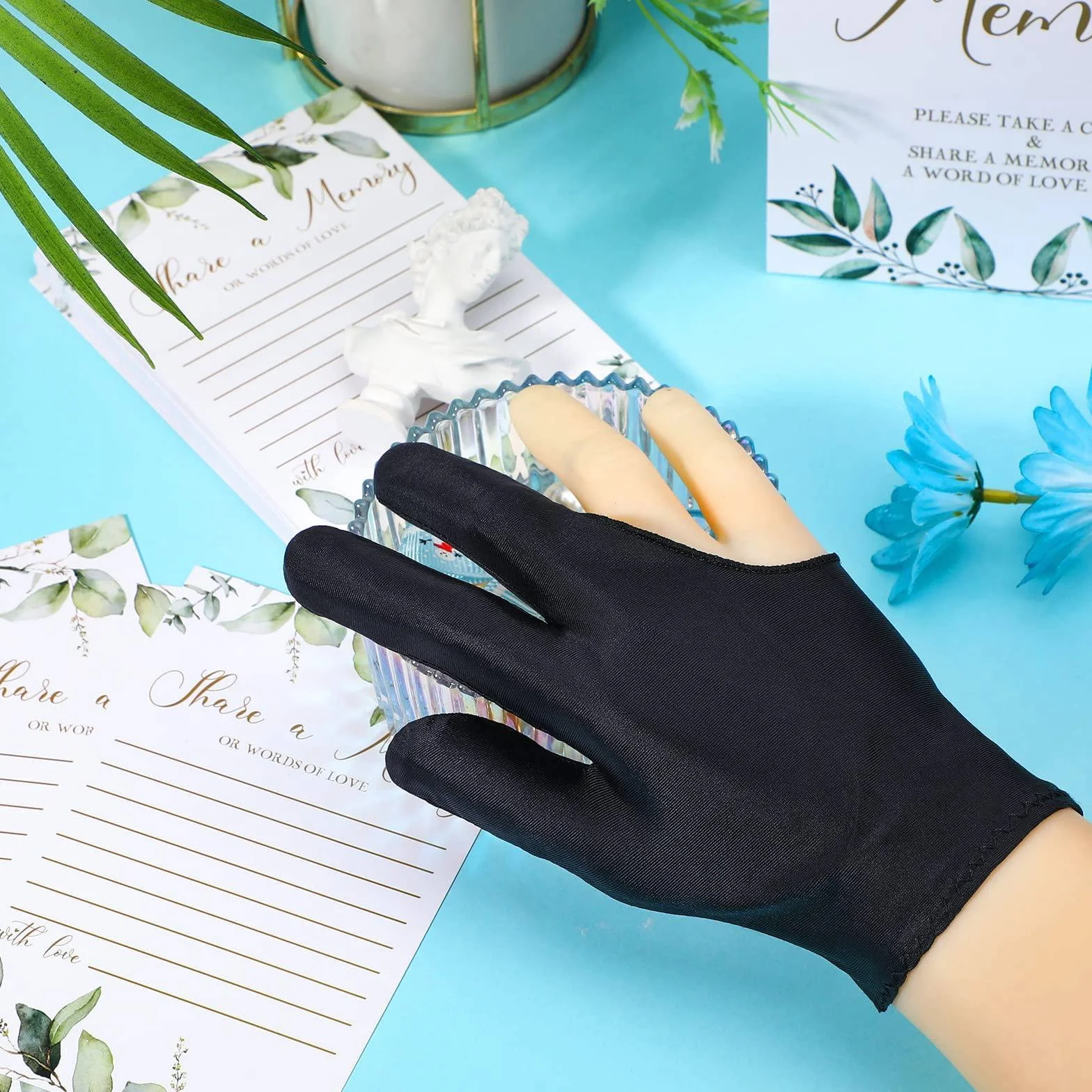 20 unidades de guantes de billar transpirables para hombre con 3 dedos para billar