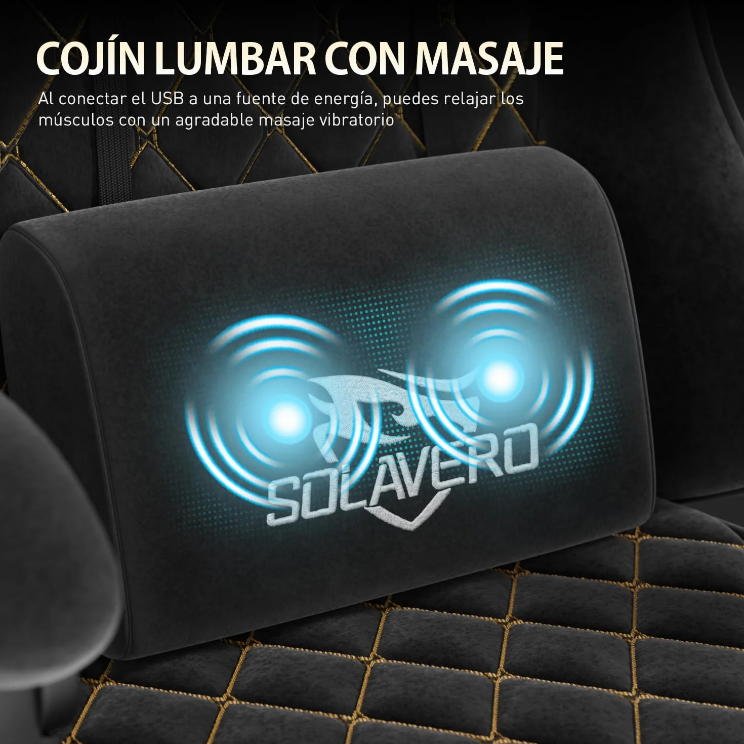 SOLAVERO Silla Gaming de Tejido de Antelina, Silla Gamer Ergonómica con Soporte Lumbar Masaje, Sillón Gamer con Reposapiés Telescópico, Capacidad 150KG, Cadeira Gaming Negro