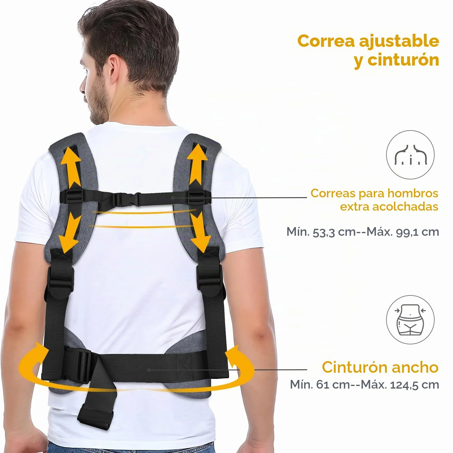 GAGAKU Mochila Portabebés 4 en 1 Ergonómica 0-36 meses Negro Gris Oscuro