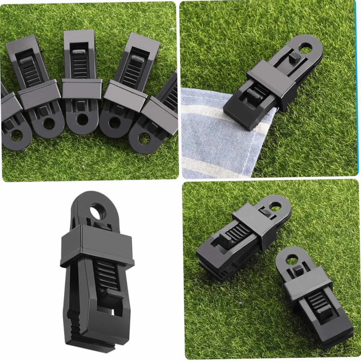 Abrazaderas para Carpas y Toldos UPKOCH, 30 Piezas, PP Negro, para Camping y Pesca