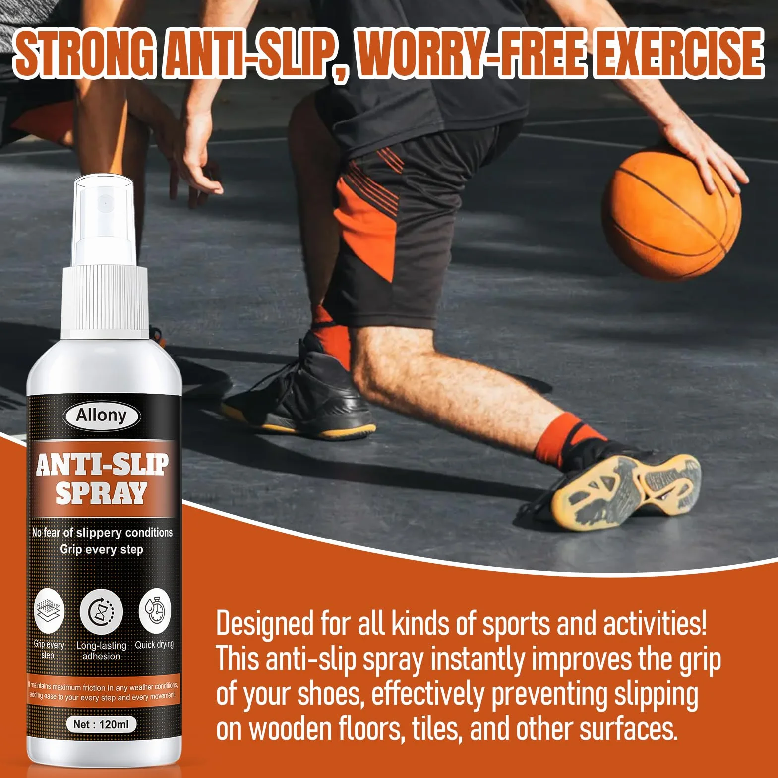 Allony Grip Spray Antideslizante Padel Tennis Golf Bádminton 120ML