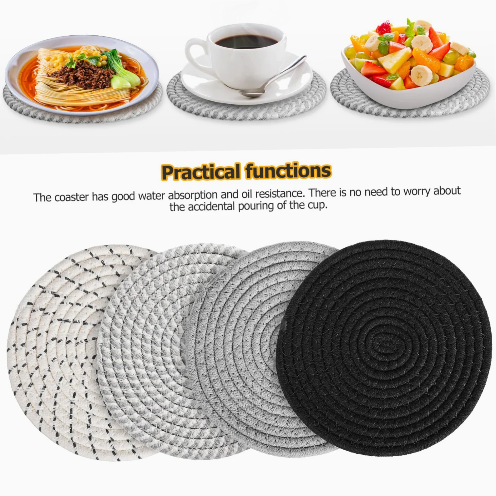 Mikinona Juego de Protectores para Sartenes Redondos Antideslizantes de Fieltro con Forma de Flor, Accesorios Esenciales de Cocina y Soporte para Ollas