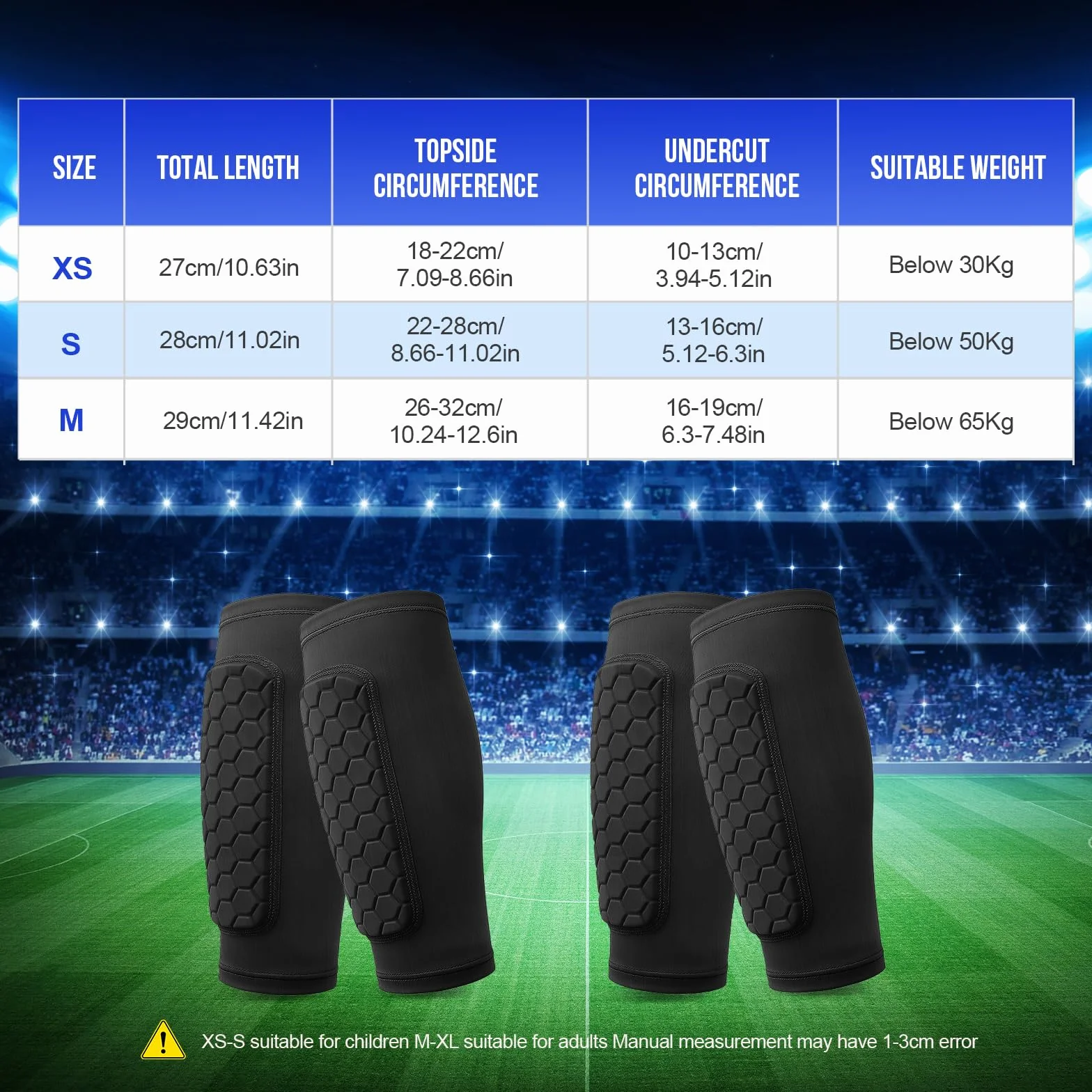 Pardofelis 2 Pares Espinilleras de Futbol para Niño, Protección de Pantorrilla Transpirable Antideslizante Anticolisión