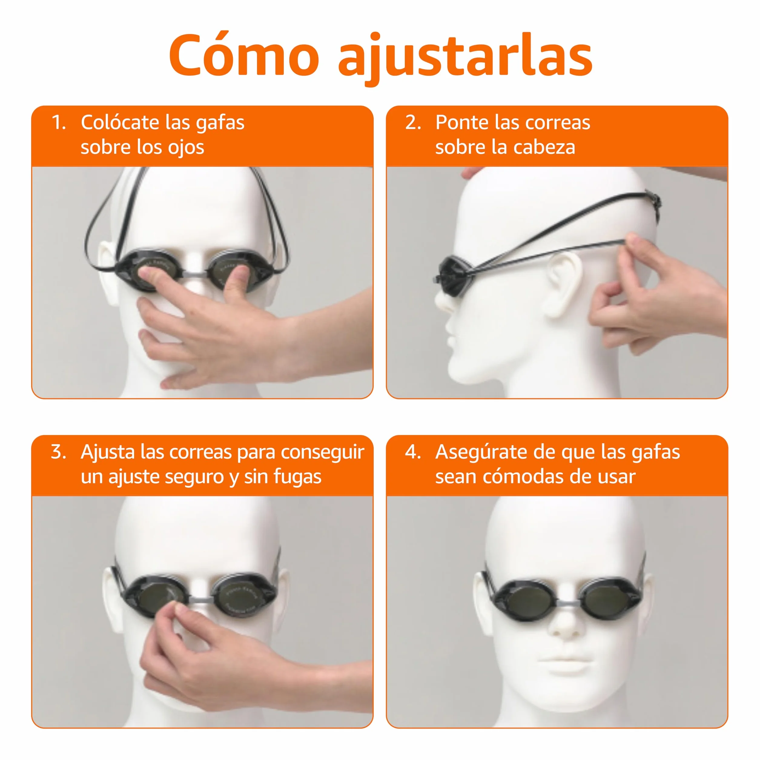 Amazon Basics Gafas de natación para adultos