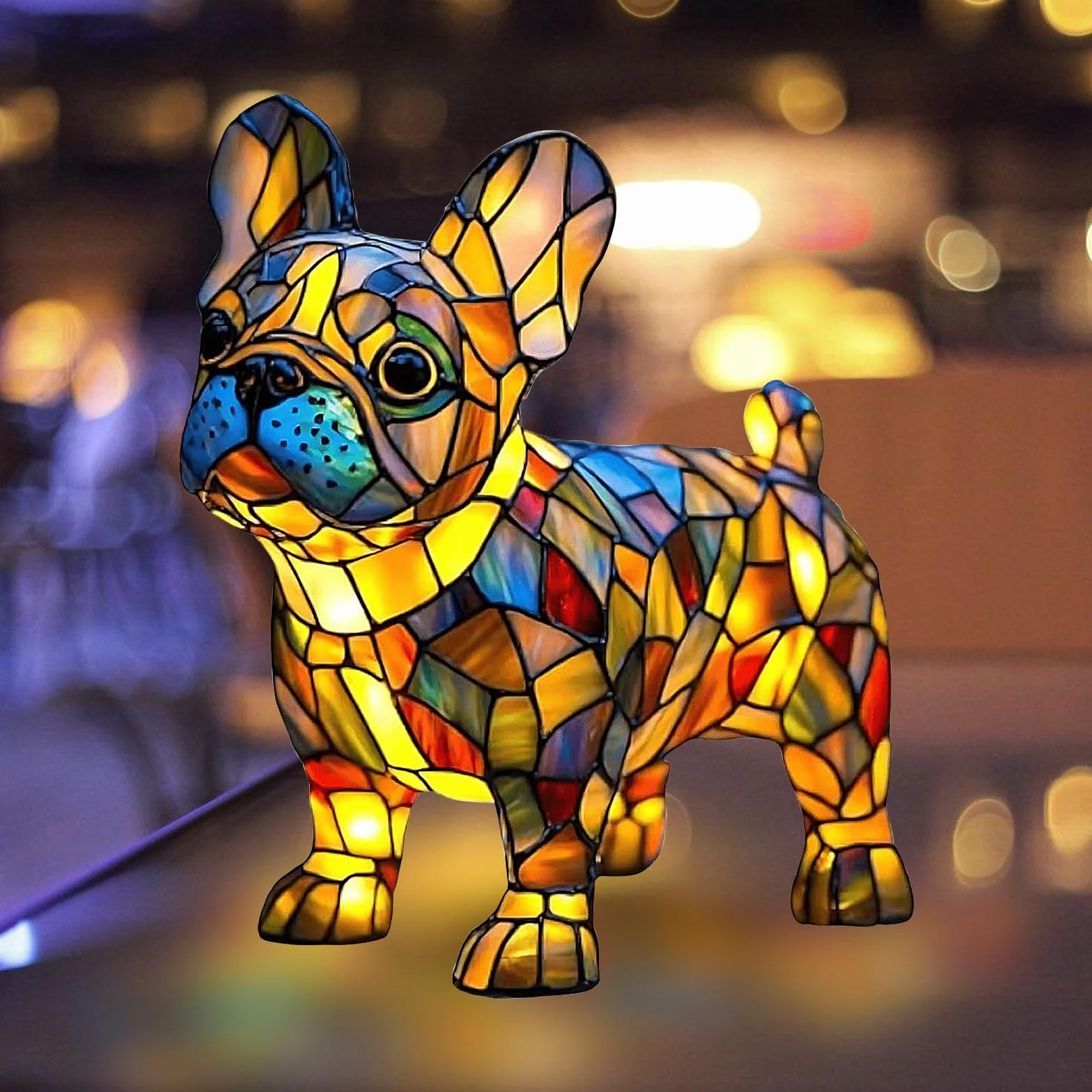 PORFOYO Luz Nocturna De Resina En De Perro,Serie De Lámpara De Mesa De Perros Para Amantes De Los Perros,Lámpara De Dormitorio,Luz LED