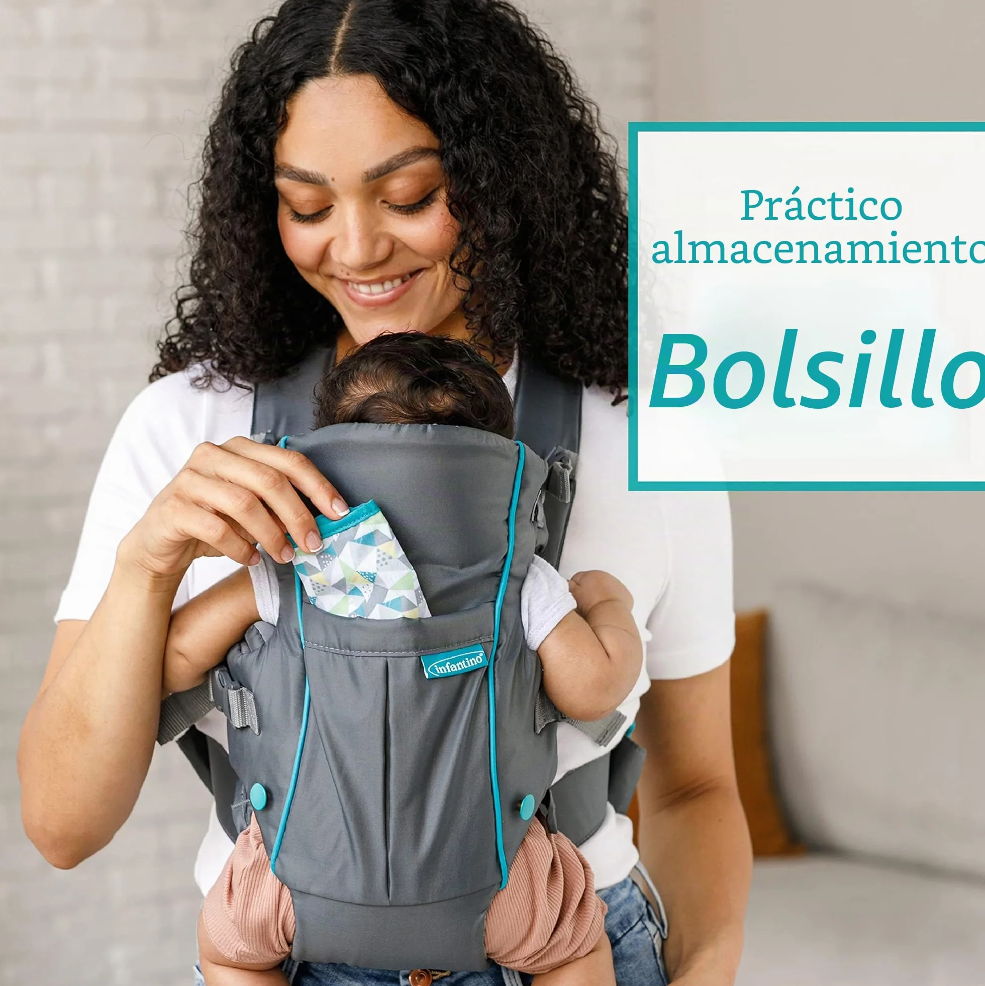 Infantino Swift Classic Mochila Portabebé 2-en-1, Gris, 3,18–11,79 kg