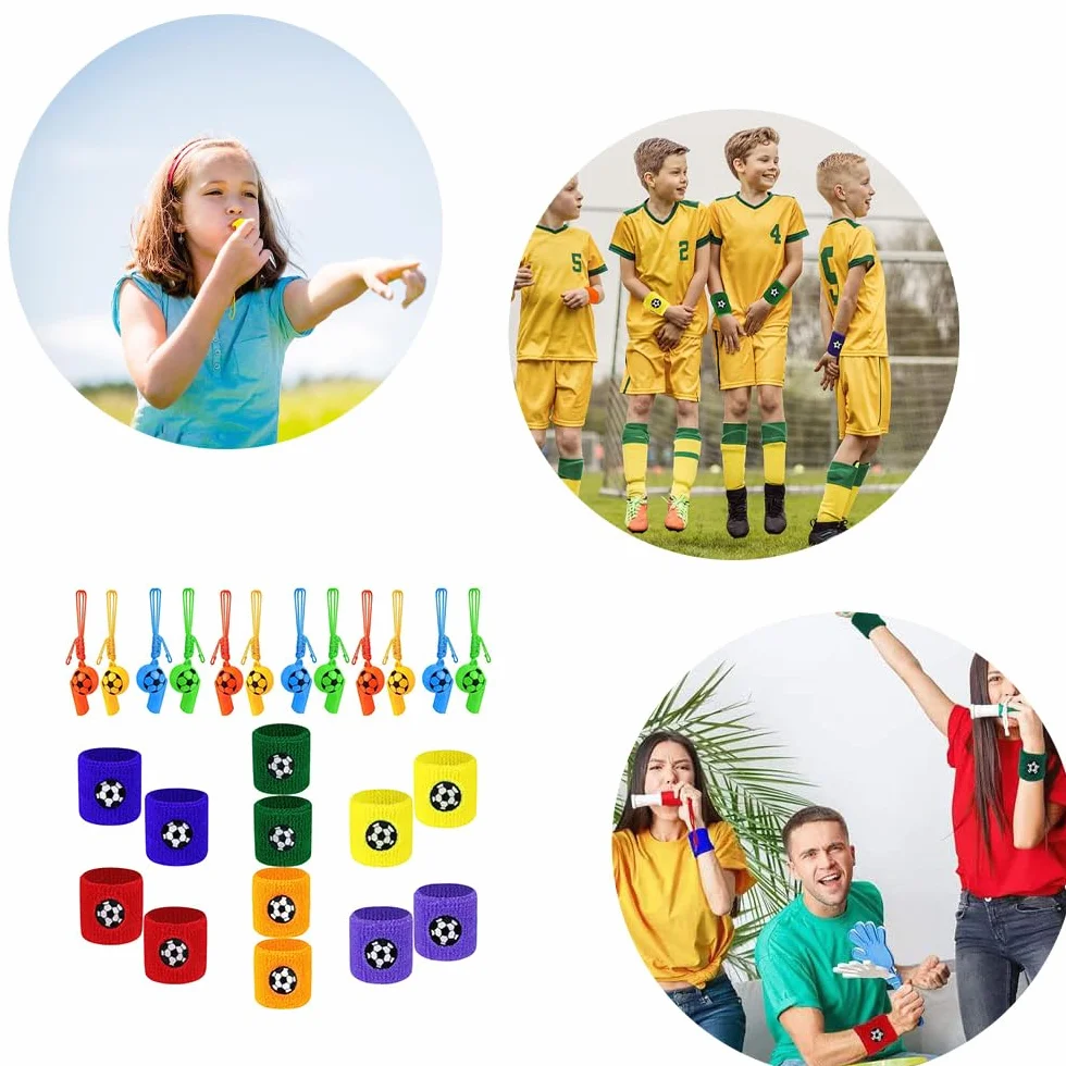 Muñequera Deportiva Silbatos de Plástico 12 Piezas para Deportes Fiesta