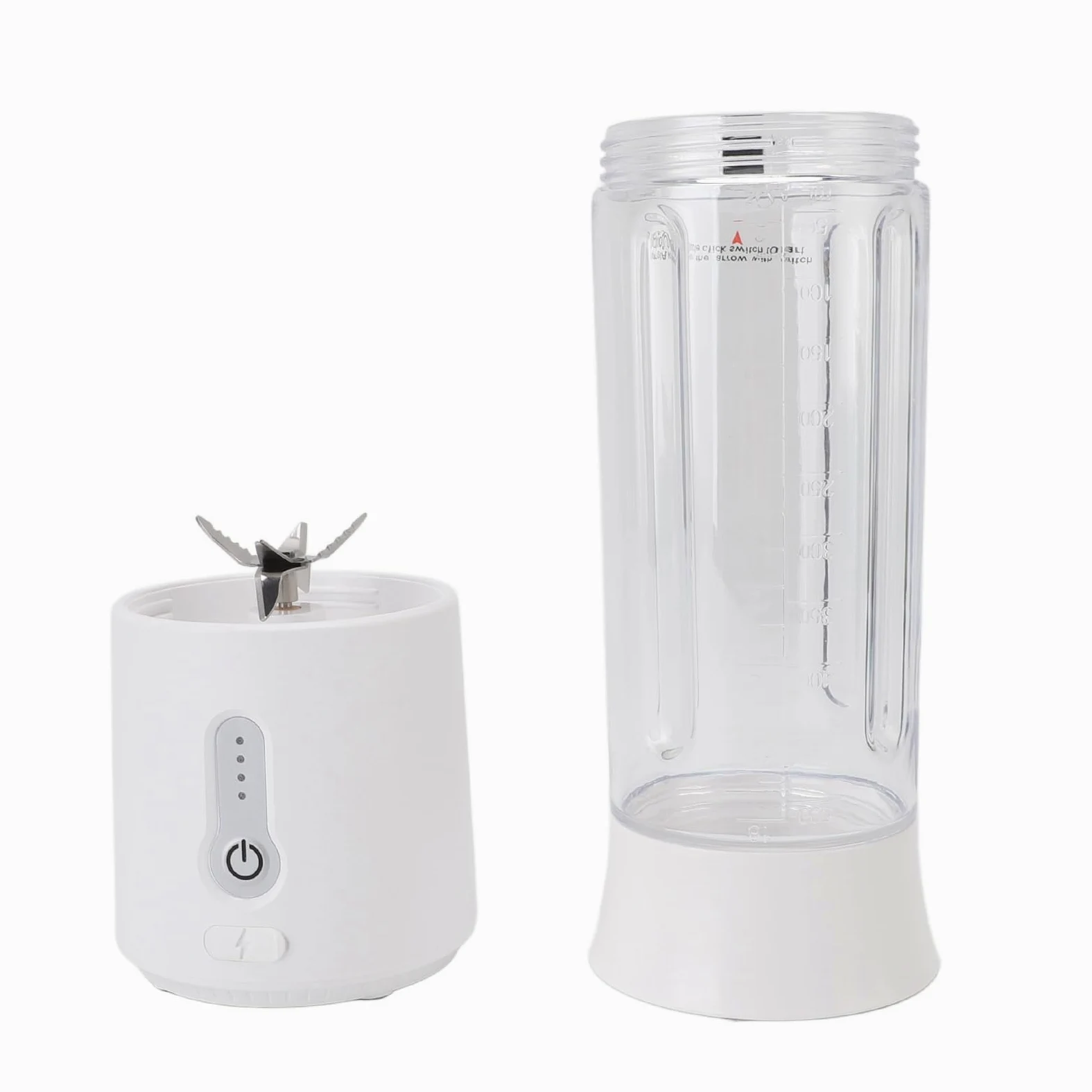 Licuadora Portátil, Recargable USB 500ml 6 Cuchillas 22000 RPM, para Batidora Batidora Batido De Proteínas con Luz Indicadora De Batería para Viajes Gimnasio Camping