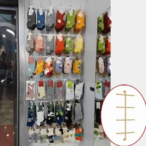 WIGING Expositor De Pared para Calcetines, Soporte Organizador De Almacenamiento De Metal para Bufandas, Cinturones, Calcetines, Soporte para Ropa Interior, Fundas para Teléfono Móvil(White,80x100cm)