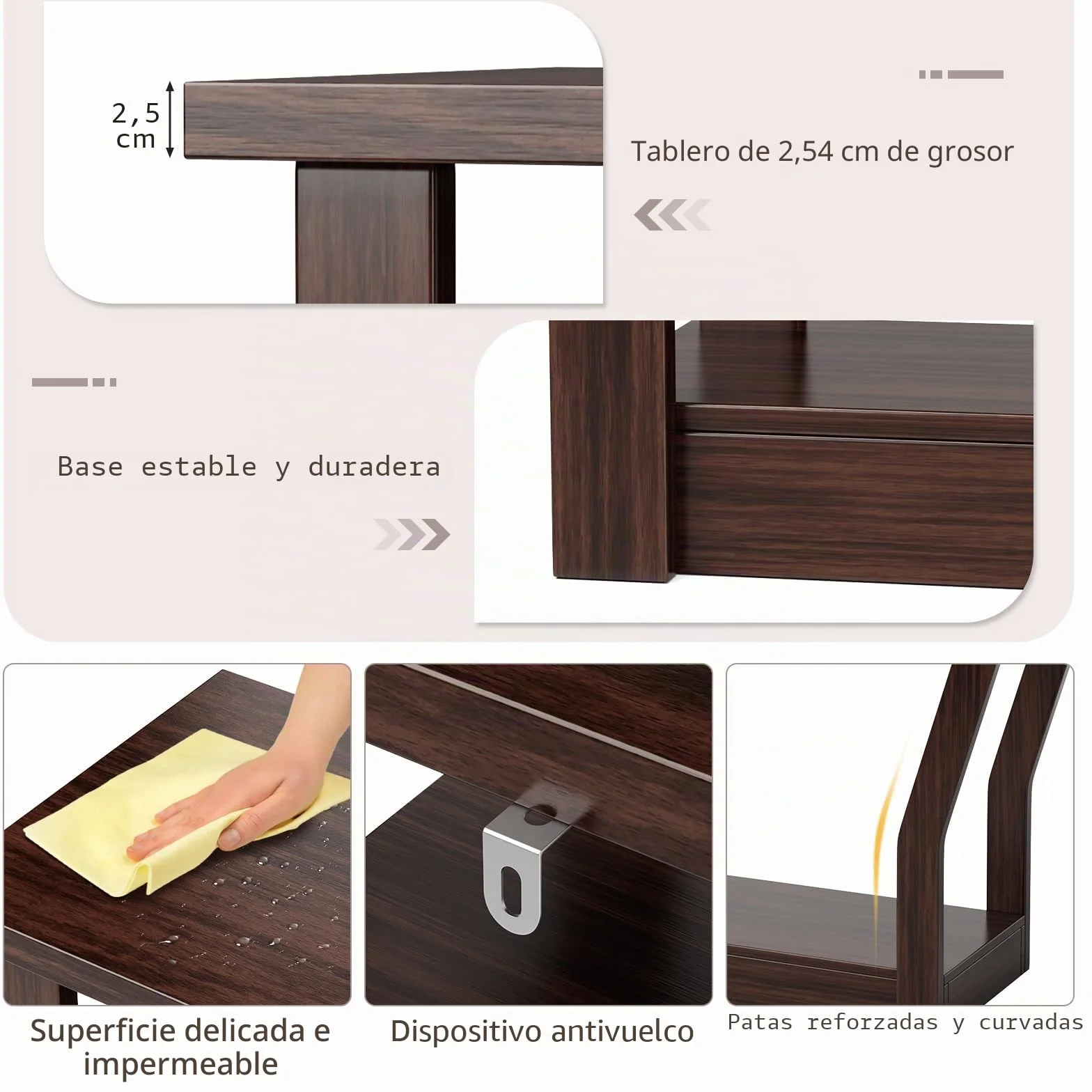 GOPLUS Mesa Consola de MDF Anti-Bascular con Cajón y 3 Estantes, Consola con Base Estable y Duradera, Mesa de Entrada para Dormitorio, Salón, 120 x 30 x 81 cm, Carga Máxima 50 kg (Marrón)