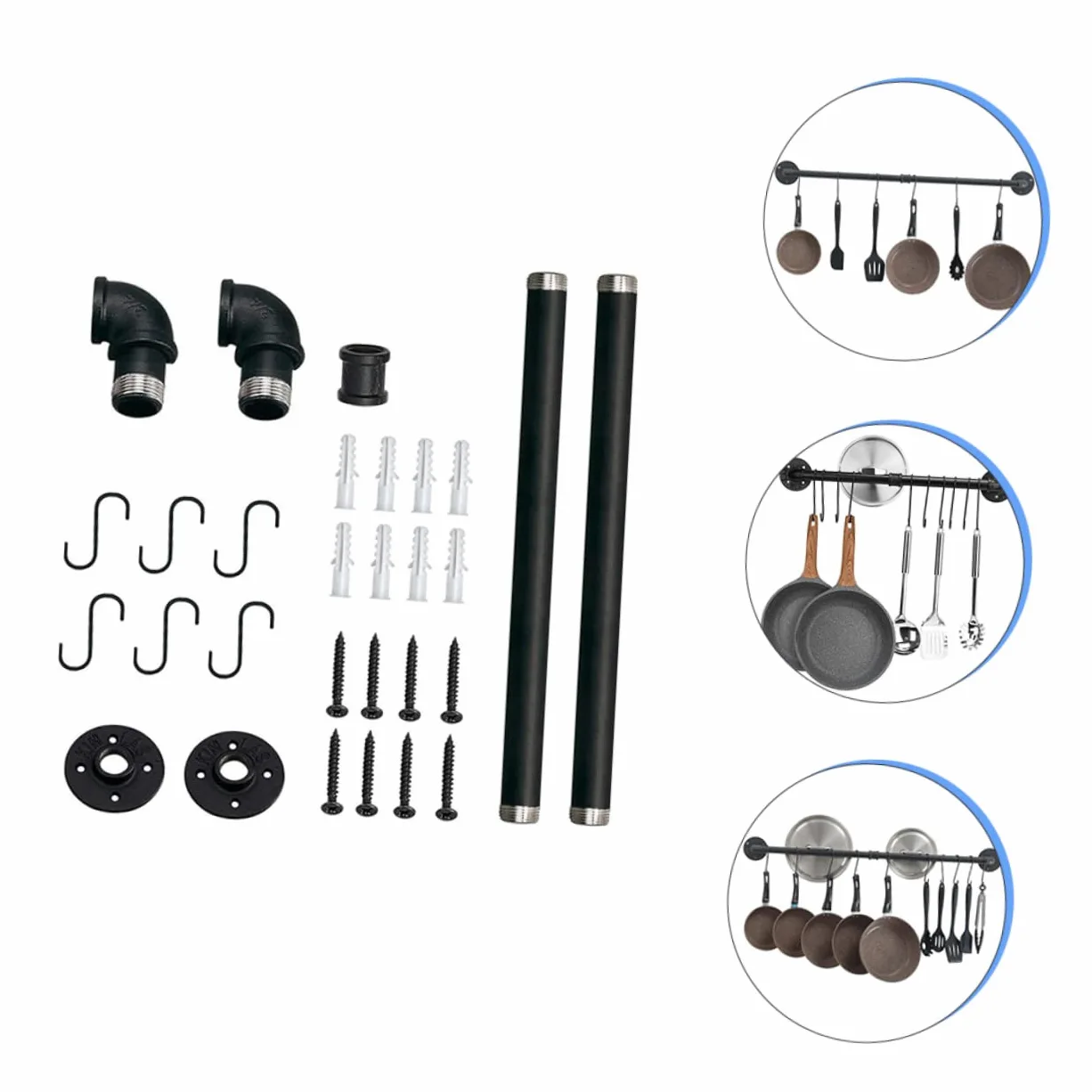 Rejilla Para Tapas De Ollas De Hierro Riel De Pared Para Ollas Organizador De y Sartenes Estante De Almacenamiento Para Cocina Colgar Utensilios Pared
