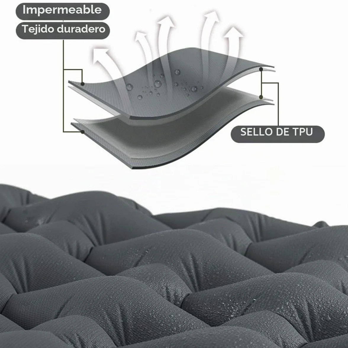 Naturehike Colchoneta Autoinflable Ultraligera 6,5 cm Grosor Impermeable para Senderismo Mochilero