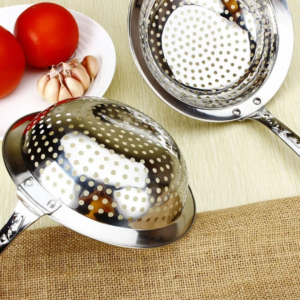 Colador De Malla Fina De Acero Inoxidable, Espumadera De Cocina con Mango De Flor, Colador para Pasta, Olla Caliente, Herramienta De Cocina, Embudo,A