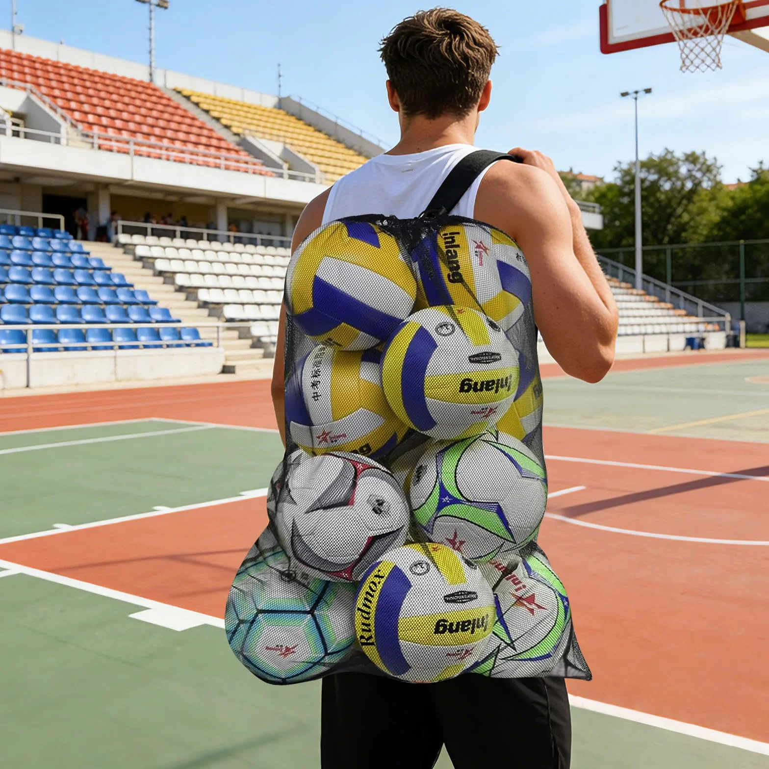 Saco de Pelotas Grande, Bolsa de Almacenamiento para Baloncesto, Soccer, Rugby y Voleibol