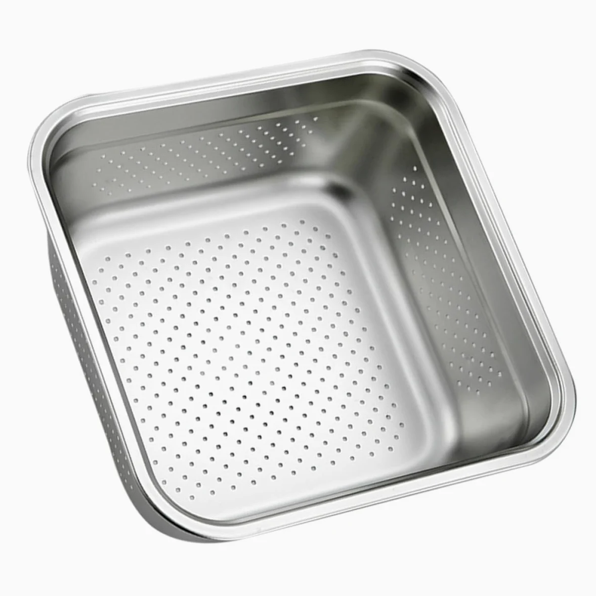 Colador de Acero Inoxidable de Gran Capacidad Forma Cuadrada, Resistente y Ahorra Espacio, Adecuado para Cocinar y Lavar Verduras y Frutas Cocina