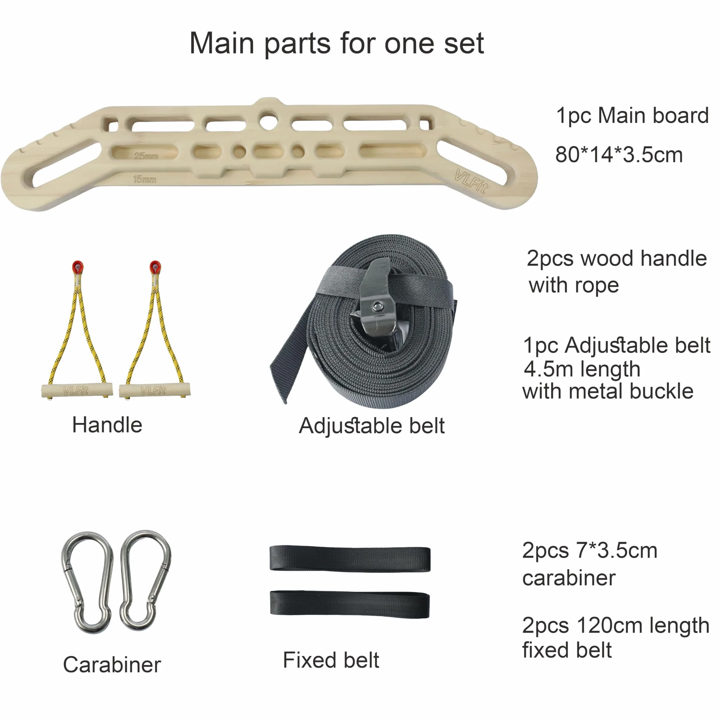 VLFit Hangboard Madera Entrenamiento Suspensión Escalada Roca Fuerza Agarre Dedos