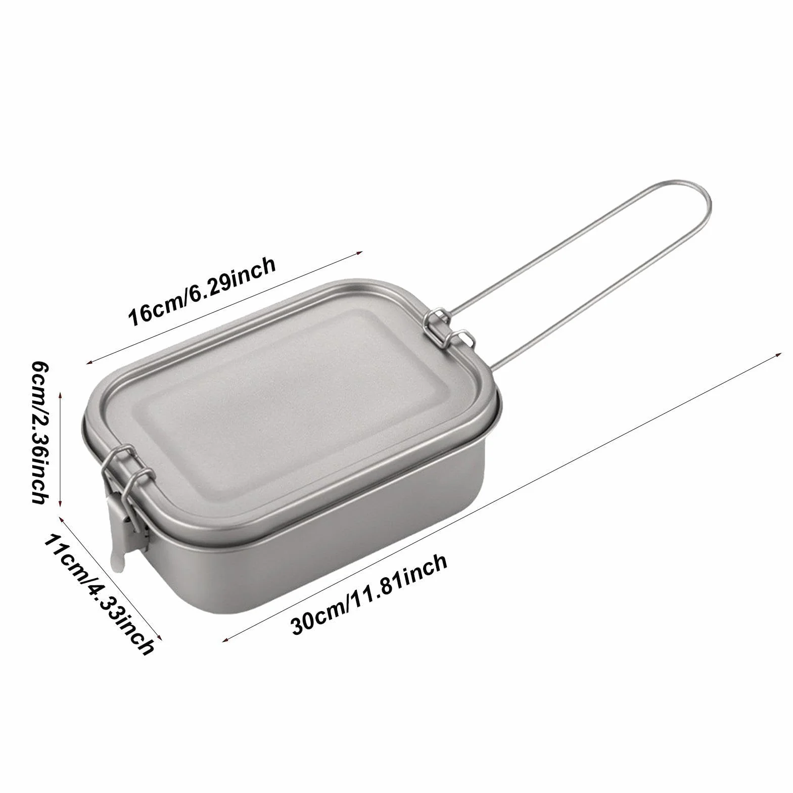 de metal | de metal de titanio | Contenedor de | alimentos de metal | plegable con asa plegable, contenedor de alimentos hermético, contenedor de alimentos de calef
