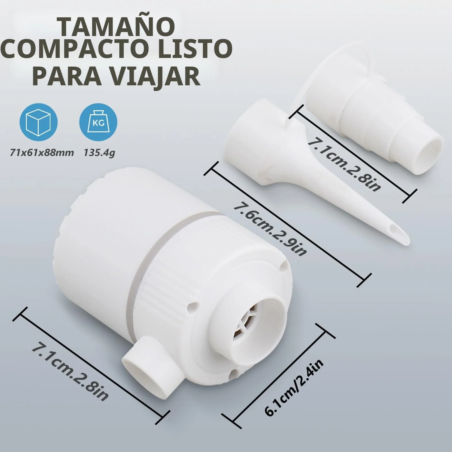 Bomba de Aire Eléctrica 2 en 1 30W 4500Pa 250L/min Portátil para Bolsas de Vacío y Colchones Hinchables