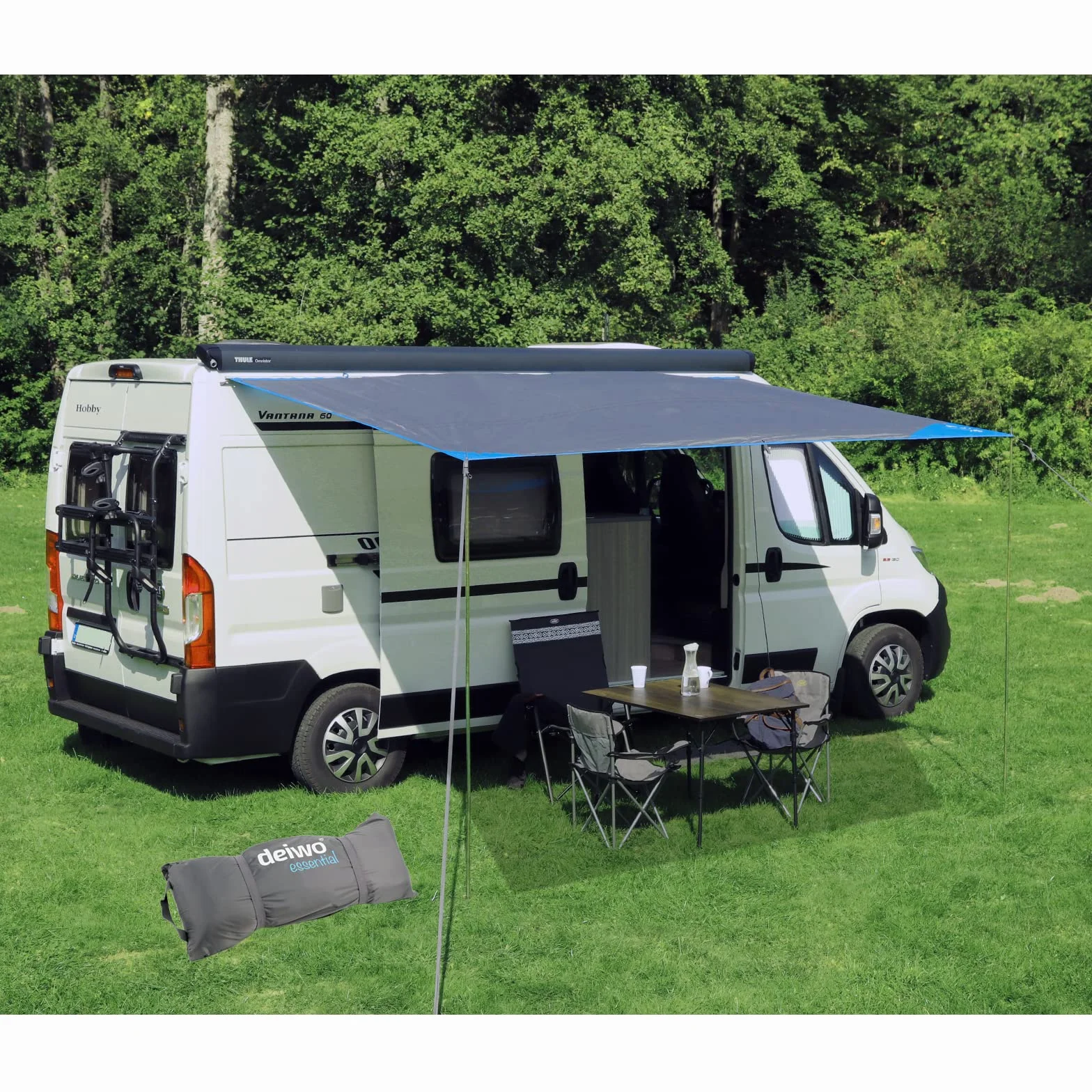 Deiwo Essential Toldo gris 2,50 x 2,4 m 2000 mm columna de agua