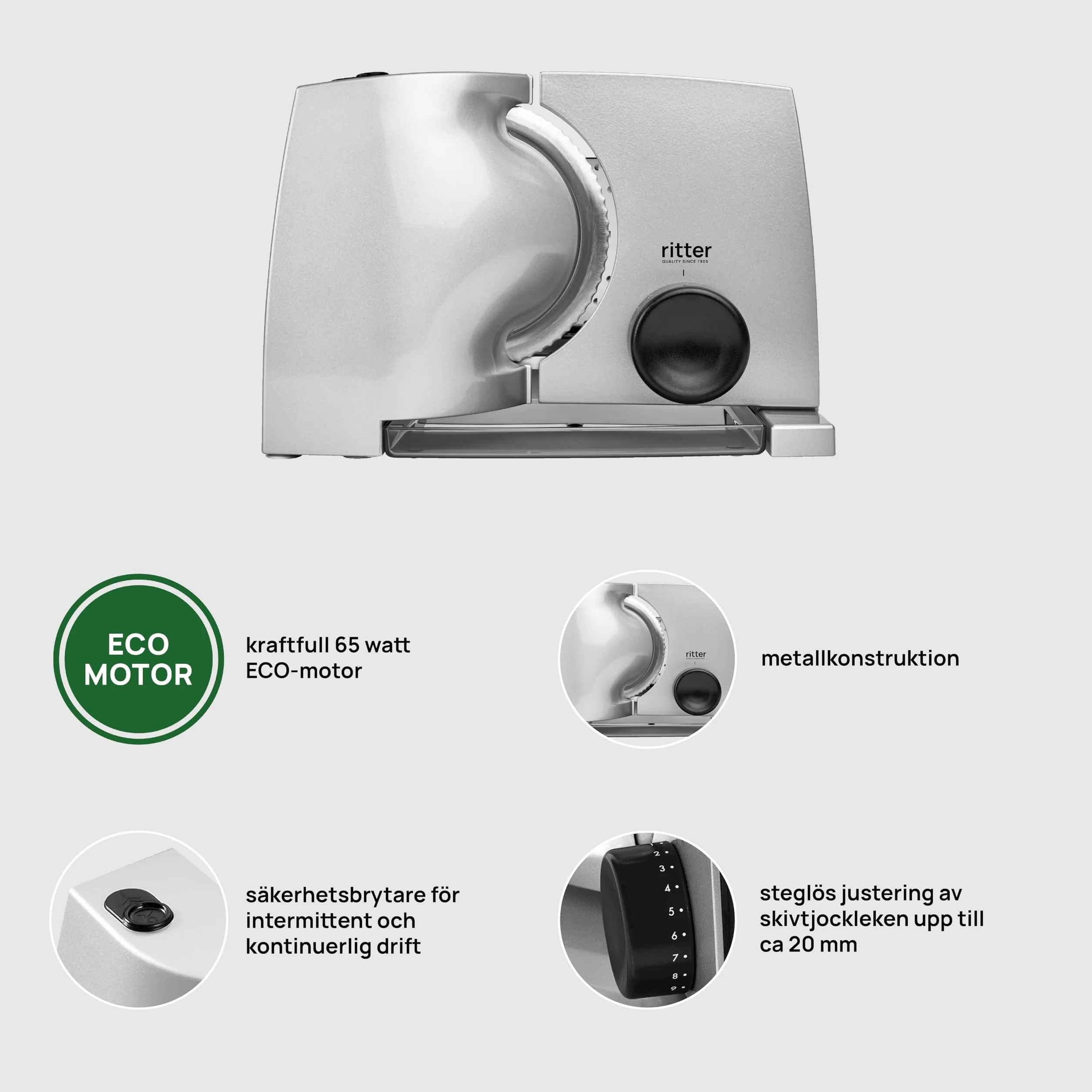 ritter compact 1 Cortadora de Alimentos Eléctrica y Rebanadora de Pan de Metal