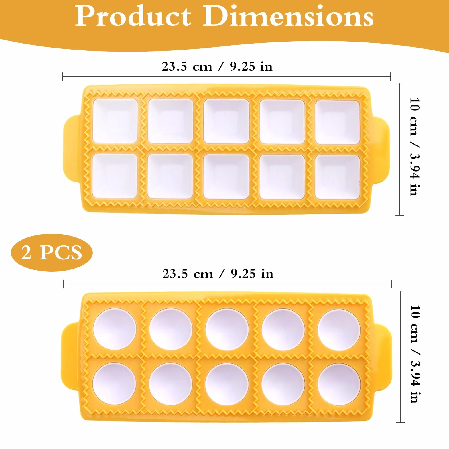 2 Piezas Molde de Plástico para Raviolis, Molde para Raviolis Redondos y Cuadrados, Molde de Raviolis Cuadrados, Moldes para Raiolis Molde de Tono Redondo para Pasta de Molde y Pasta a Presión