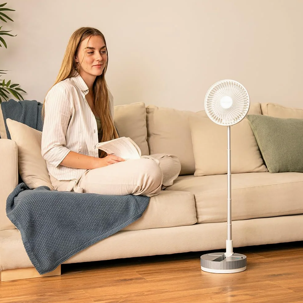 Cecotec Ventilador Portátil Plegable con Mando a Distancia EnergySilence 800 FoldAir Portable Control. Batería 7200mAh, Extensible, Oscilación Automática, 8 Pulgadas, 4 Velocidades