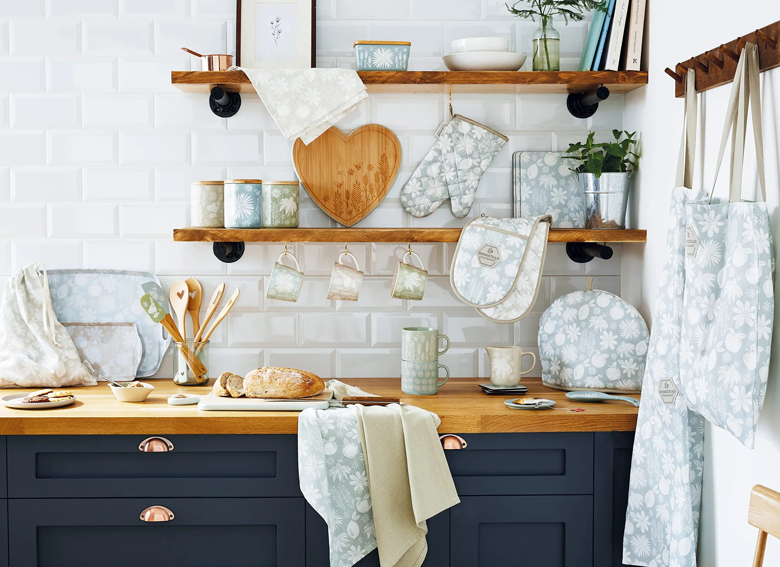 Cooksmart Homestead - Organizador de Bolsas de té de cerámica con diseño británico | Plato para Bolsas de té usadas | Plato para bolsitas de té con diseño Moderno