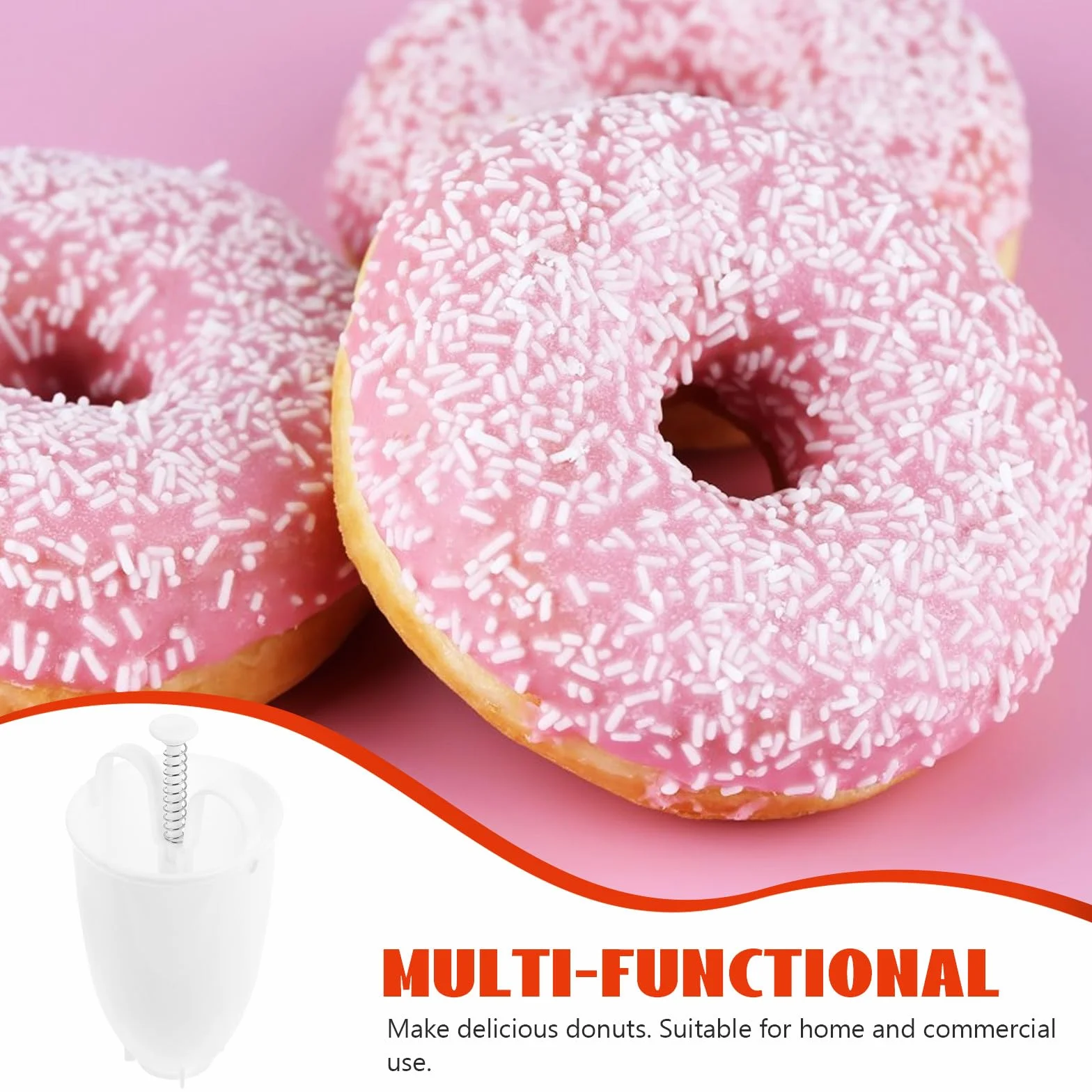 Ciieeo Máquina para Hacer Donas de Plástico, Molde para Donas DIY Varios Moldes, Herramienta Multifuncional para Hornear Postres, Utensilio Seguro de Cocina para Repostería en Casa