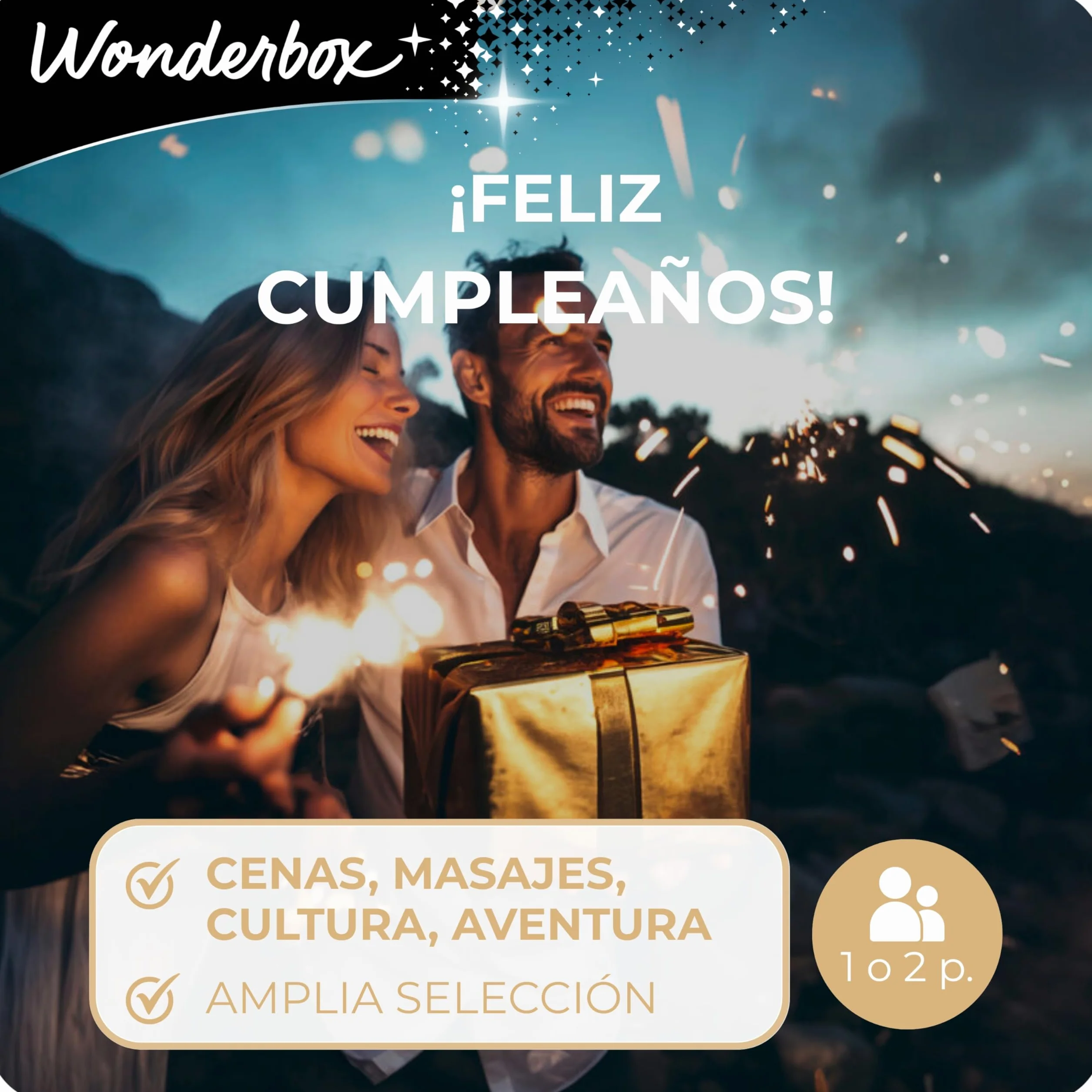 WONDERBOX - Caja Regalo - Feliz Cumpleaños - 2000 Experiencias para 1 o 2 Personas - Esntancias con Encanto