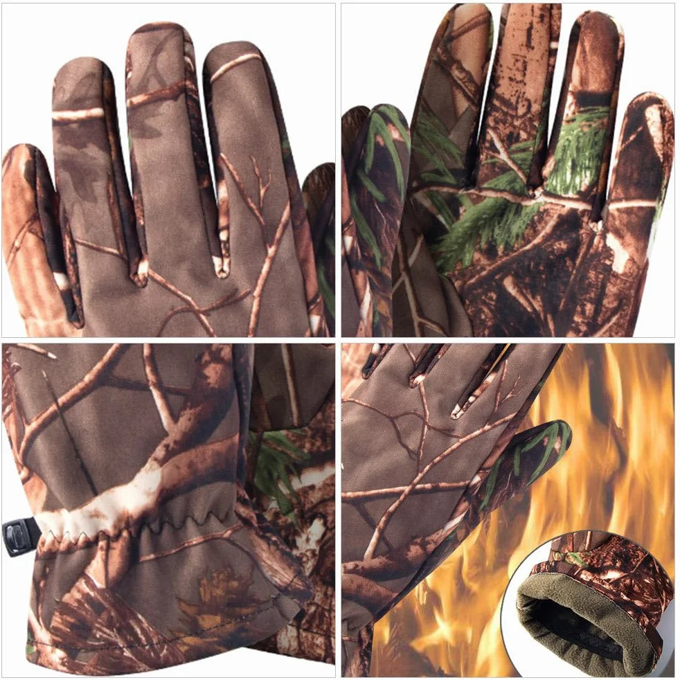 BESPORTBLE Guantes de Caza Impermeables Camuflaje Dedo Completo Invierno