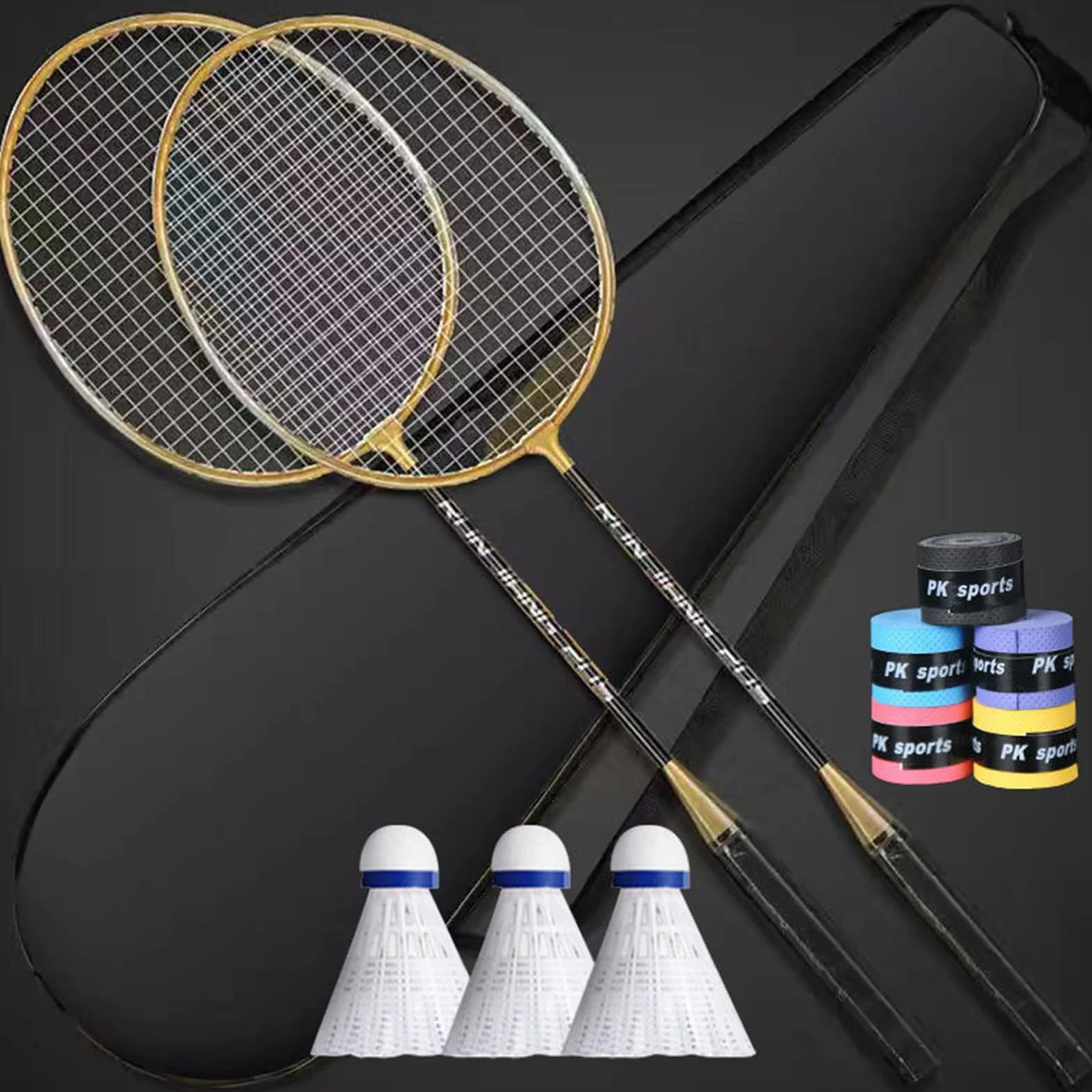 Juego de raquetas de bádminton para adultos, equipo ligero de bádminton para profesionales, absorbe el sudor