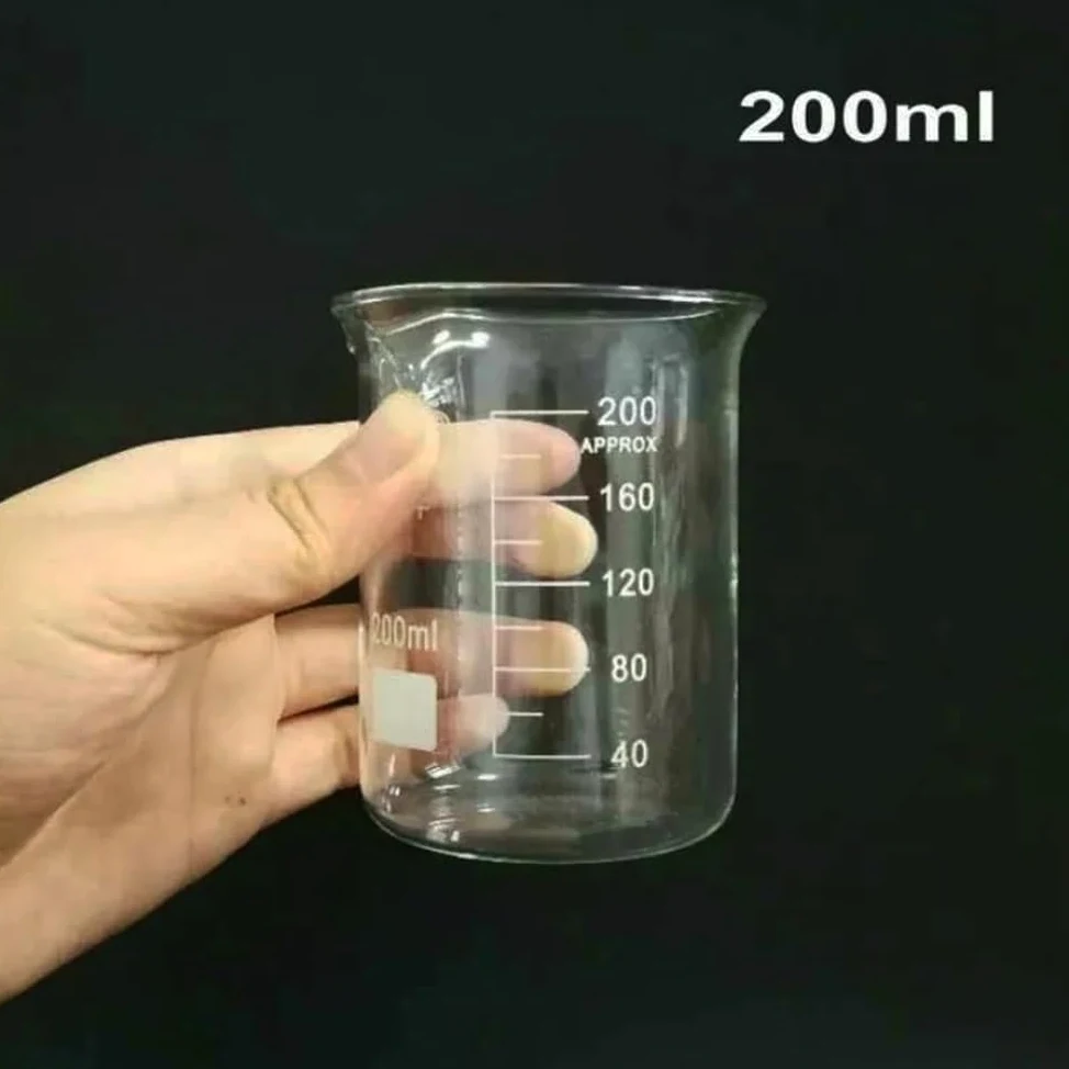 Vaso medidor Transparente de 5 a 3000 ml, Vaso de Laboratorio de Vidrio de borosilicato de Alta pureza con Escala, Herramienta de medición para repostería de Cocina (1000 ml, 1 Unidad)