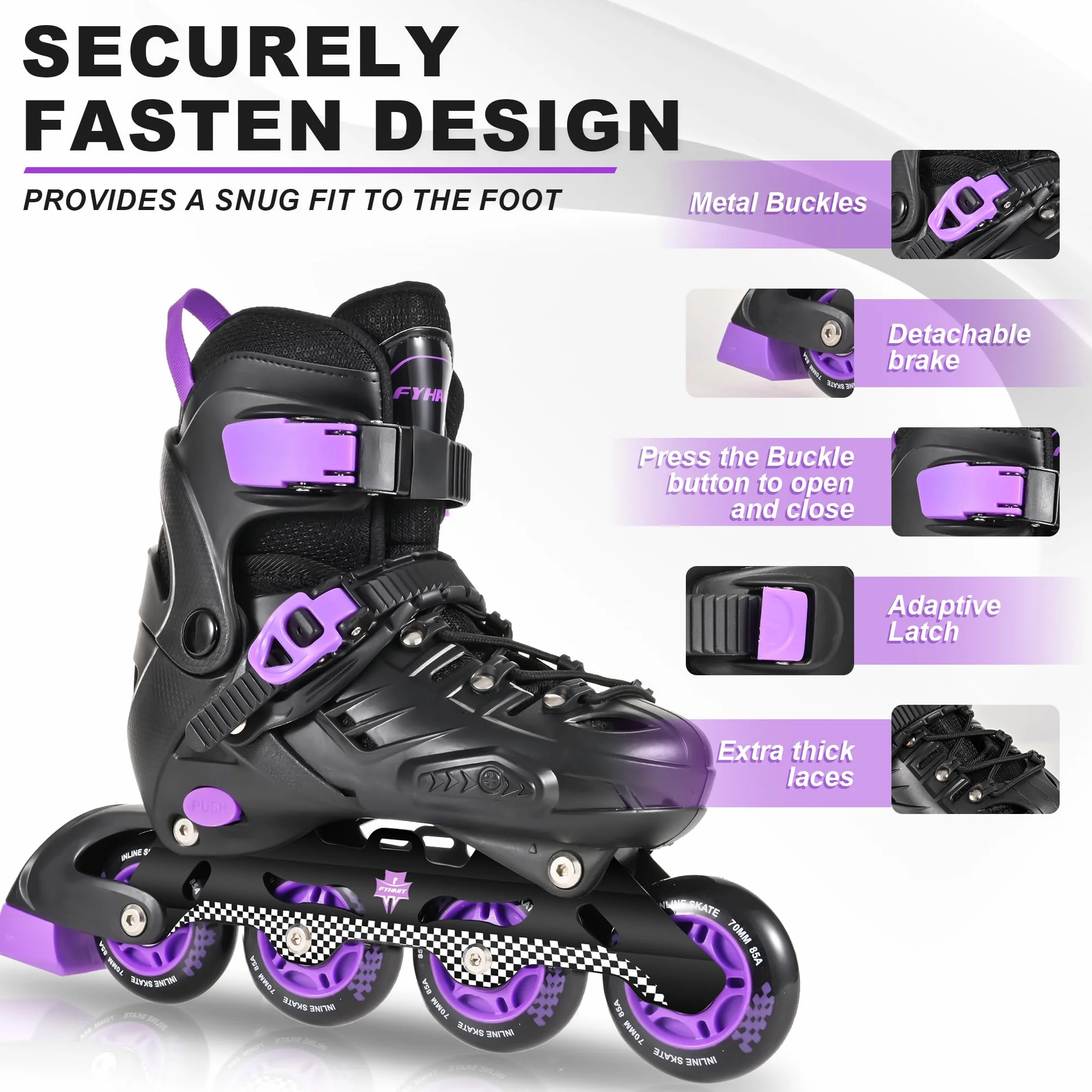 Patines en línea Ajustables para Niños Niñas Principiantes Interior Exterior