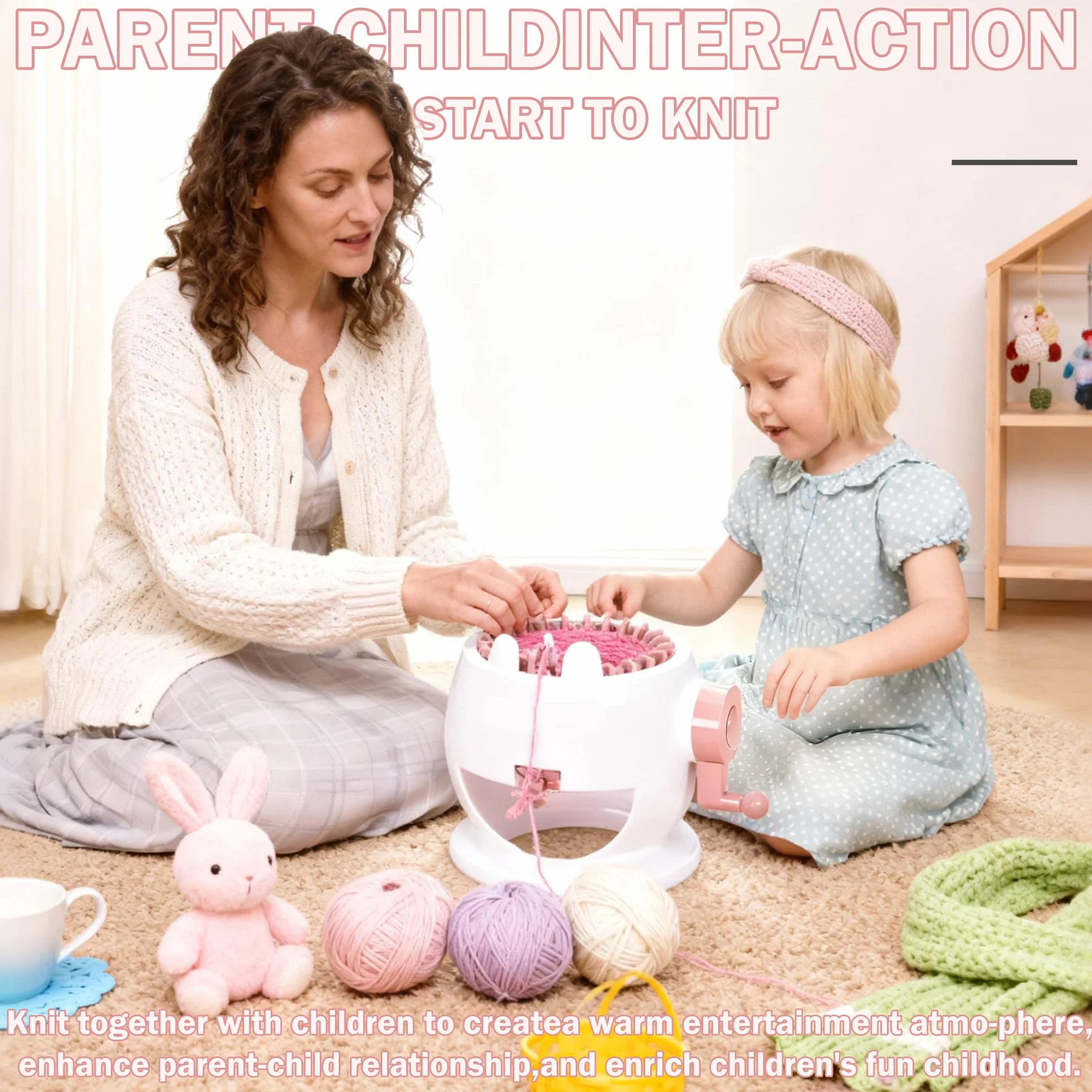 FGXY Máquina de Tejer 22 Pin DIY - Telar Circular de Rotación Manual Para Adultos y Niños - Kit de Doble Punto Con Crochet